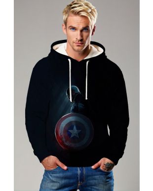 Captain America Dark Hero Silhouette Pullover Hoodie