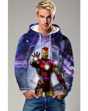 Iron Man Red & Gold Arc Reactor Blast Marvel Pullover Hoodie