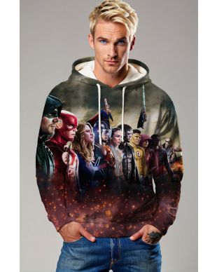Legends United” Multicolor Hero Print Pullover Hoodie