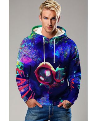 Miles Morales Neon Dimension Pullover Hoodie