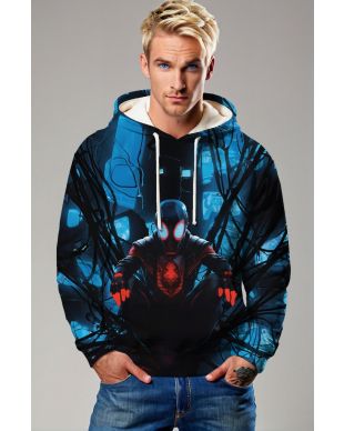 Miles Morales Cyber Shadows Pullover Hoodie