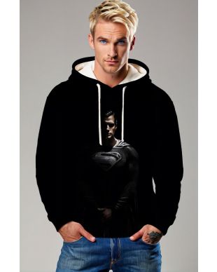 Black Suit Superman Cinematic Pullover Hoodie