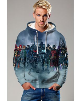 Dark Vigilante Squad Hoodie – Black & Slate Blue