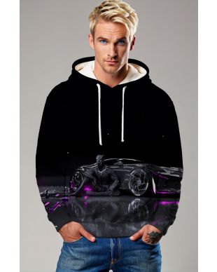 Black Panther Elite Hoodie – Stealth Black Car Scene Pullover