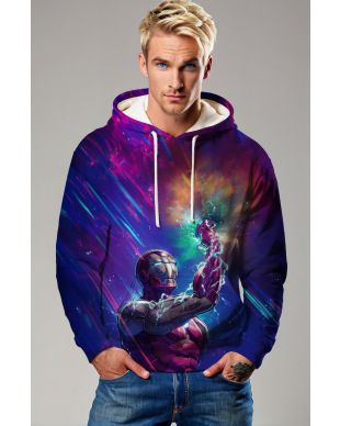 Quantum Power Armor Hoodie – Purple Energy Burst Edition