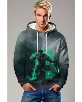 Hulk Rage Ignition Hoodie – Black & Gamma Green Energy Pullover