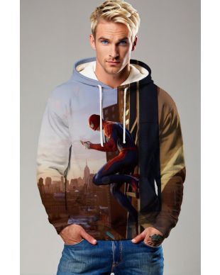 Spider-Man Sunset Watch Hoodie – City View Chill Hero Pullover