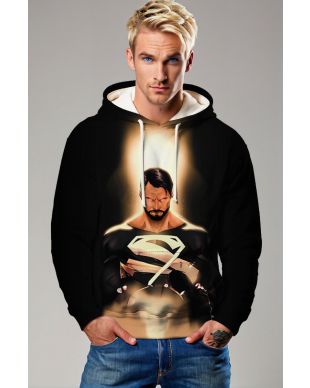Superman Dawn Reforged Hoodie – Black Suit Power Glow Pullover