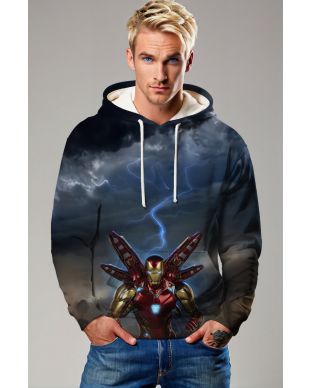 Iron Man Storm Armor Hoodie – Arc Reactor Power in the Thunder Sky