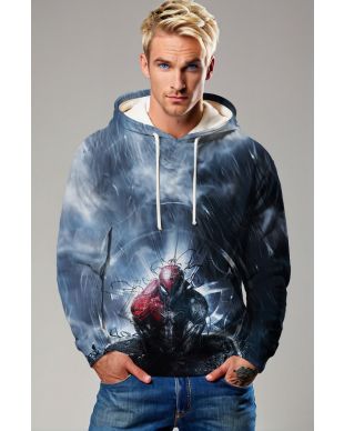 Rainfall Redemption Hoodie – Symbiote Spider-Man in the Storm Pullover