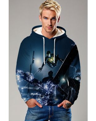 Night Strike Spider Hoodie – Black Suit vs Electric Clash