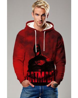 The Batman Shadow Emblem Hoodie – Crimson Noir Edition