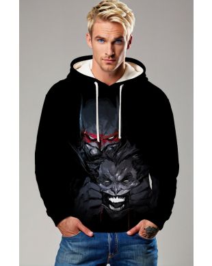 Dark Duality Hoodie – Red Eyes Within Shadows