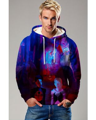 Spider-Man Hoodie - Vibrant Red & Blue Spider-Verse Design