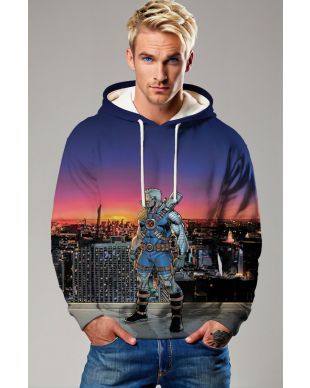 Blue Nathan Summers Hoodie – Cable-Inspired Streetwear