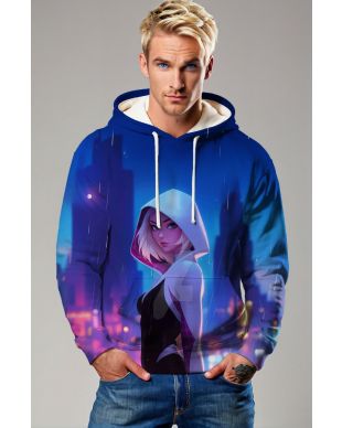 Blue Spider-Woman Hoodie – Bold Urban Hero Style