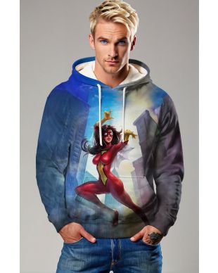 Jessica Drew / Spider-Woman Red Suit Hoodie – Dynamic Black Edition