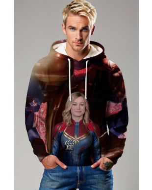 Captain Marvel Blue & Red Hoodie