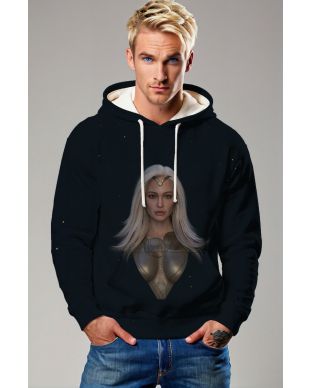 The Thena Hoodie in black blends comfort and strength. 