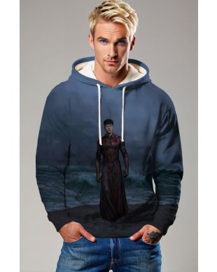 This Druig Hoodie brings the power of the Eternals hero into your wardrobe with a striking design in deep ocean blue