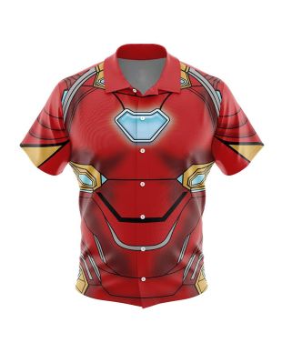 Iron Man Marvel Button Up Hawaiian Shirt