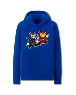Iron Man Man Robot Cartoon Style Marvel Inspired Hoodie Solid