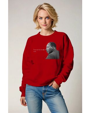 Martin Luther King Graphic Red Crewneck Sweatshirt Featuring Comfortable and Fashionable Design