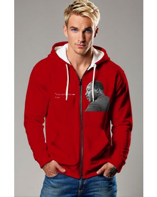 White Liberty Statue Independence Day Printed Zip Hoodie