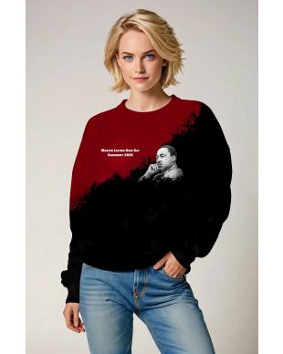 Red Black Martin Luther King Streetwear Crewneck Sweater