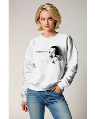 Martin Luther King Unisex Comfortable Printed White Crewneck Sweatshirt