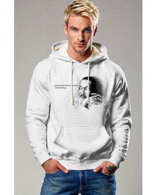 Comfortable Unisex Martin Luther King Graphic Hoodie White