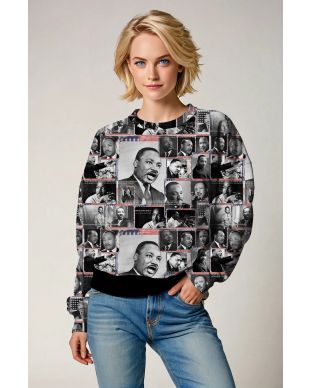 MLK Streetwear Graphic Crewneck Sweatshirt With Historical Print