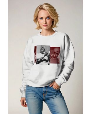Martin Luther King Graphic White Crewneck Sweatshirt