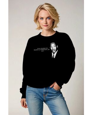 Civil Rights Leader Martin Luther King Black Graphic Sweatshirt