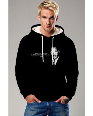 Martin Luther King Inspired Relaxed Fit Black Hoodie