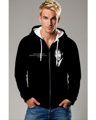 Independence Day Graphic Red Blue Color Block Hoodie