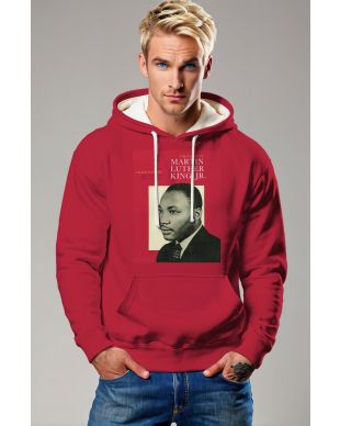 Radiant Red Statement Print Fashion Hoodie