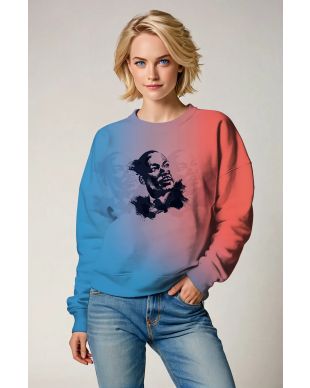 Martin Luther King Gradient Red Blue Comfy Crewneck Sweatshirt