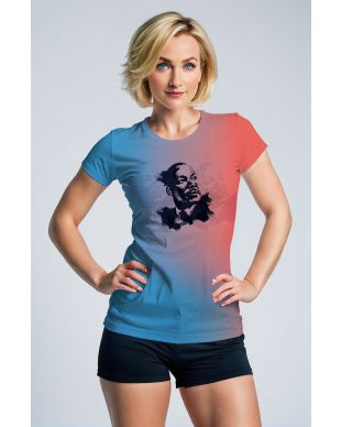 Martin Luther King Inspired Gradient Red Blue Graphic Tee