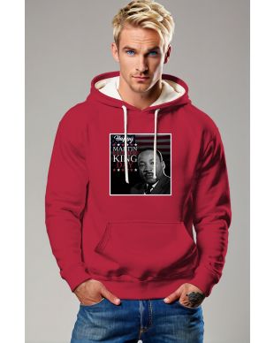 Stylish Red Martin Luther King Inspired Hoodie