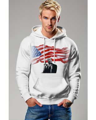 Martin Luther King Inspirational White Printed Hoodie