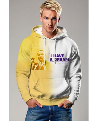 Martin Luther King Unique Yellow Floral Patchwork Comfortable Hoodie