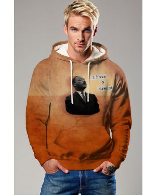 Martin Luther King Retro Unique Orange Hoodie