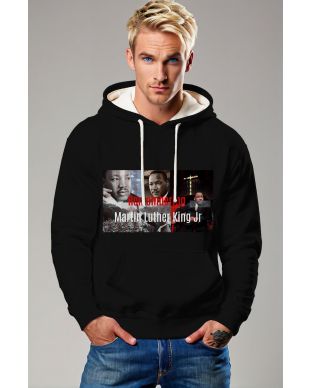 Stylish Black Martin Luther King Graphic Hoodie