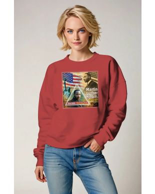 Vintage Red Martin Luther King Print Crewneck Sweatshirt
