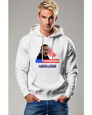 Unique MLK Graphic Hoodie White Comfortable Streetwear