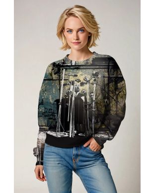 Vintage Unique Martin Luther King Printed Avant Garde Casual Crewneck Sweatshirt