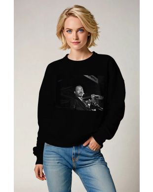 Black Martin Luther King Graphic Comfortable Crewneck Sweatshirt