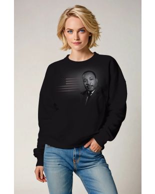 Martin Luther King Inspired Fashion Print Casual Crewneck Sweatshirt