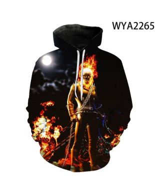 Movie Ghost Rider Print Hoodie Everyday Wear Urban Style Everyday Wear